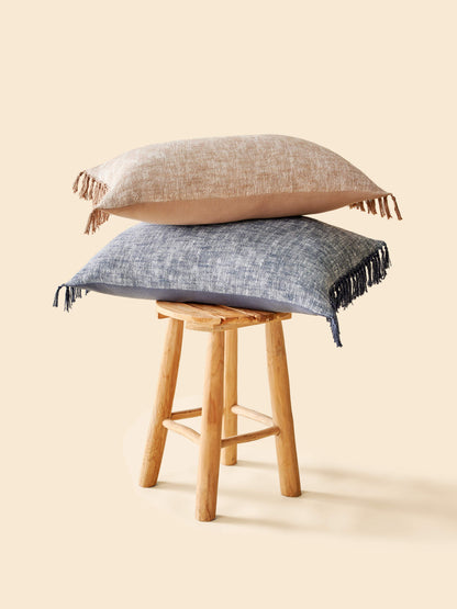 Coussin coton - Beige ou Indigo