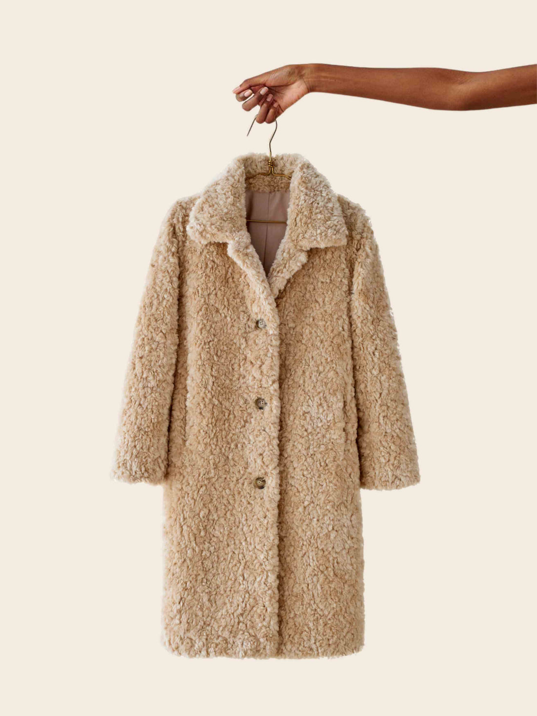 Manteau Fausse fourrure Teddy Bear beige