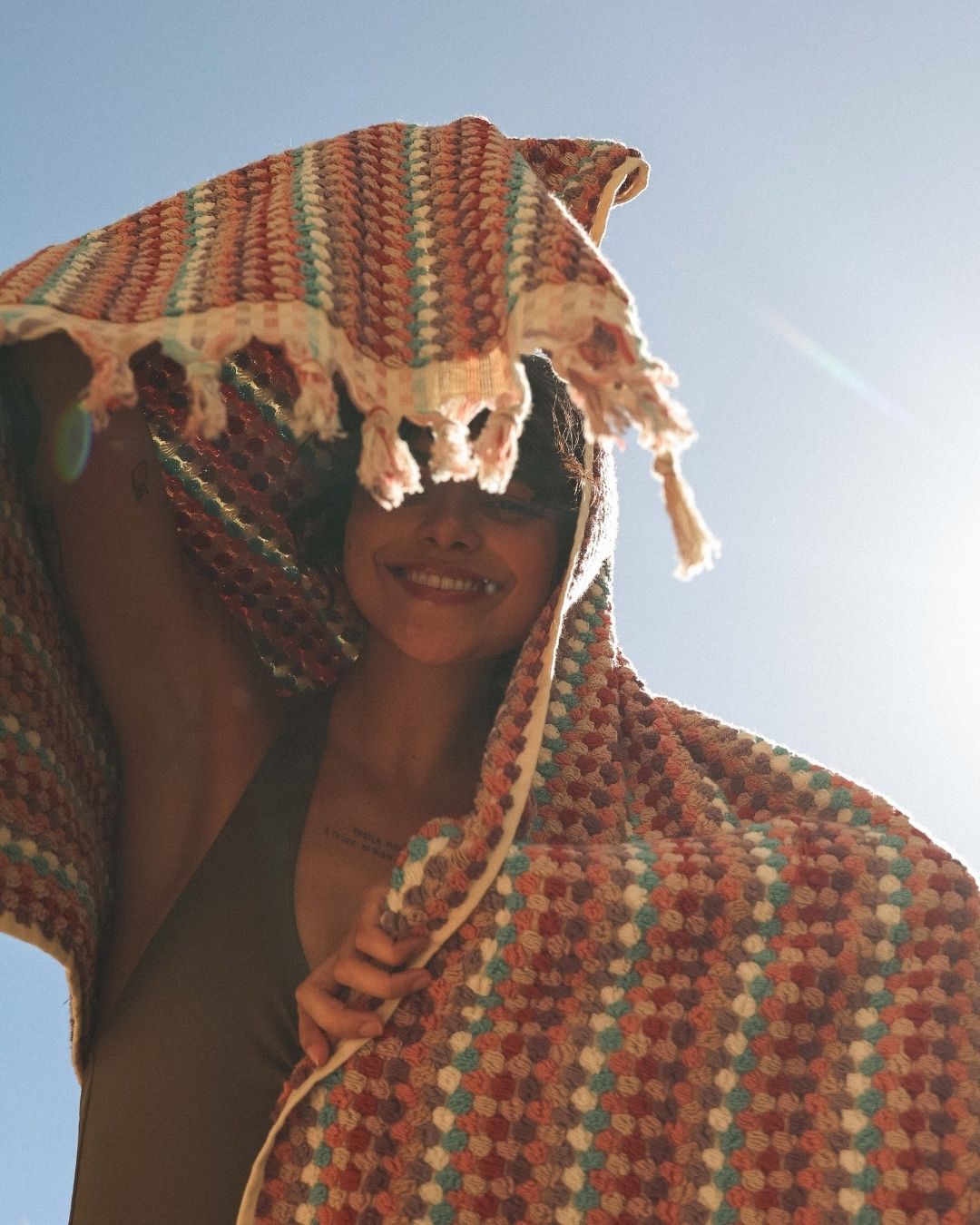 Serviette de plage à rayures