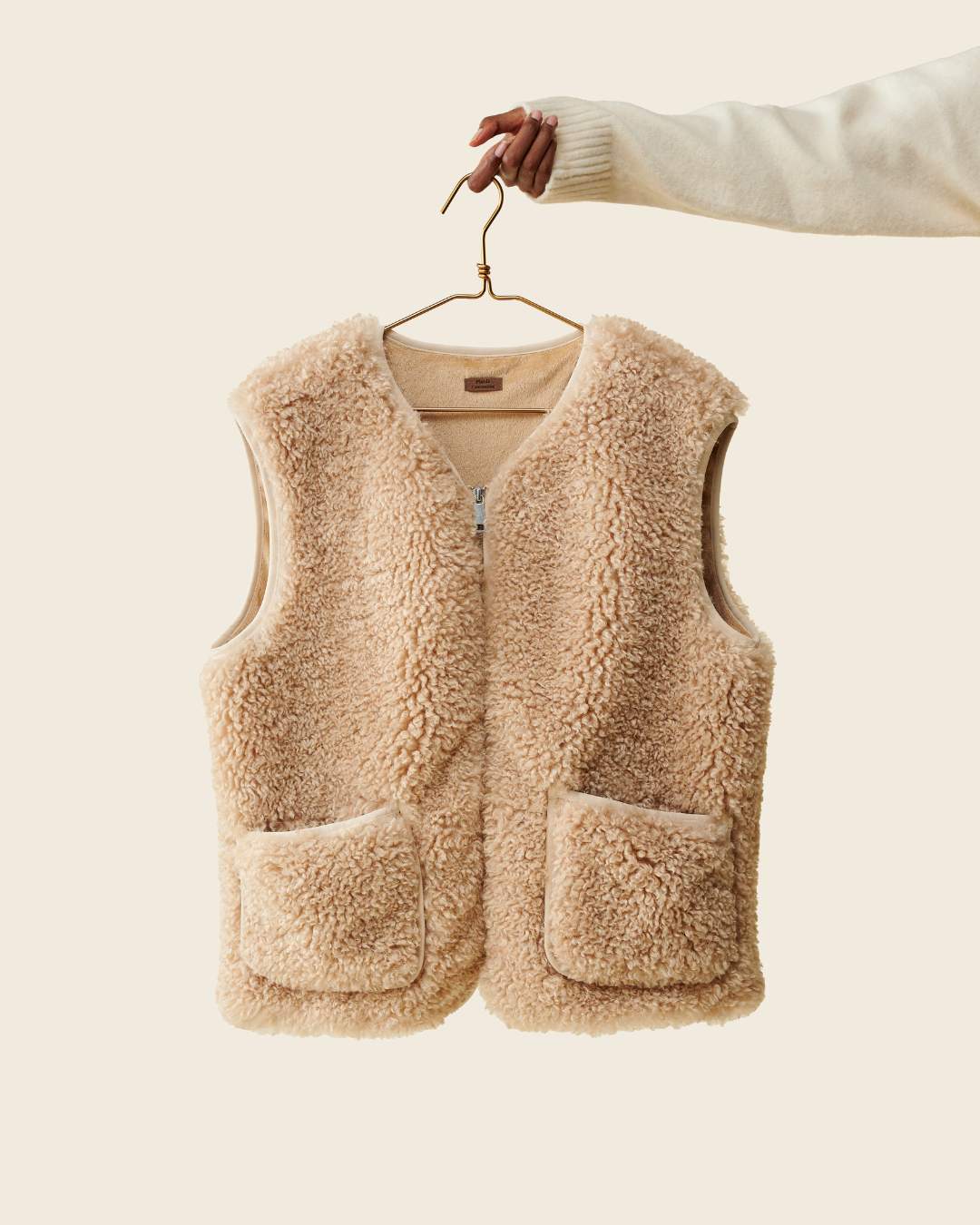 Gilet sans manches Teddy - Beige