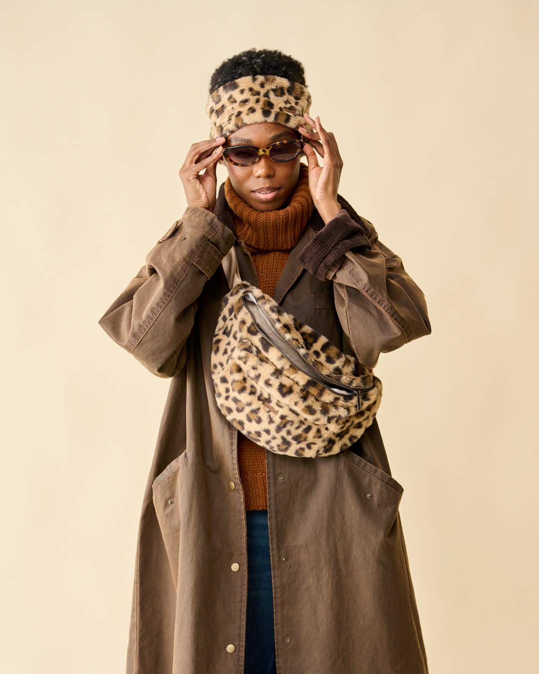 banane leopard fausse fourrure