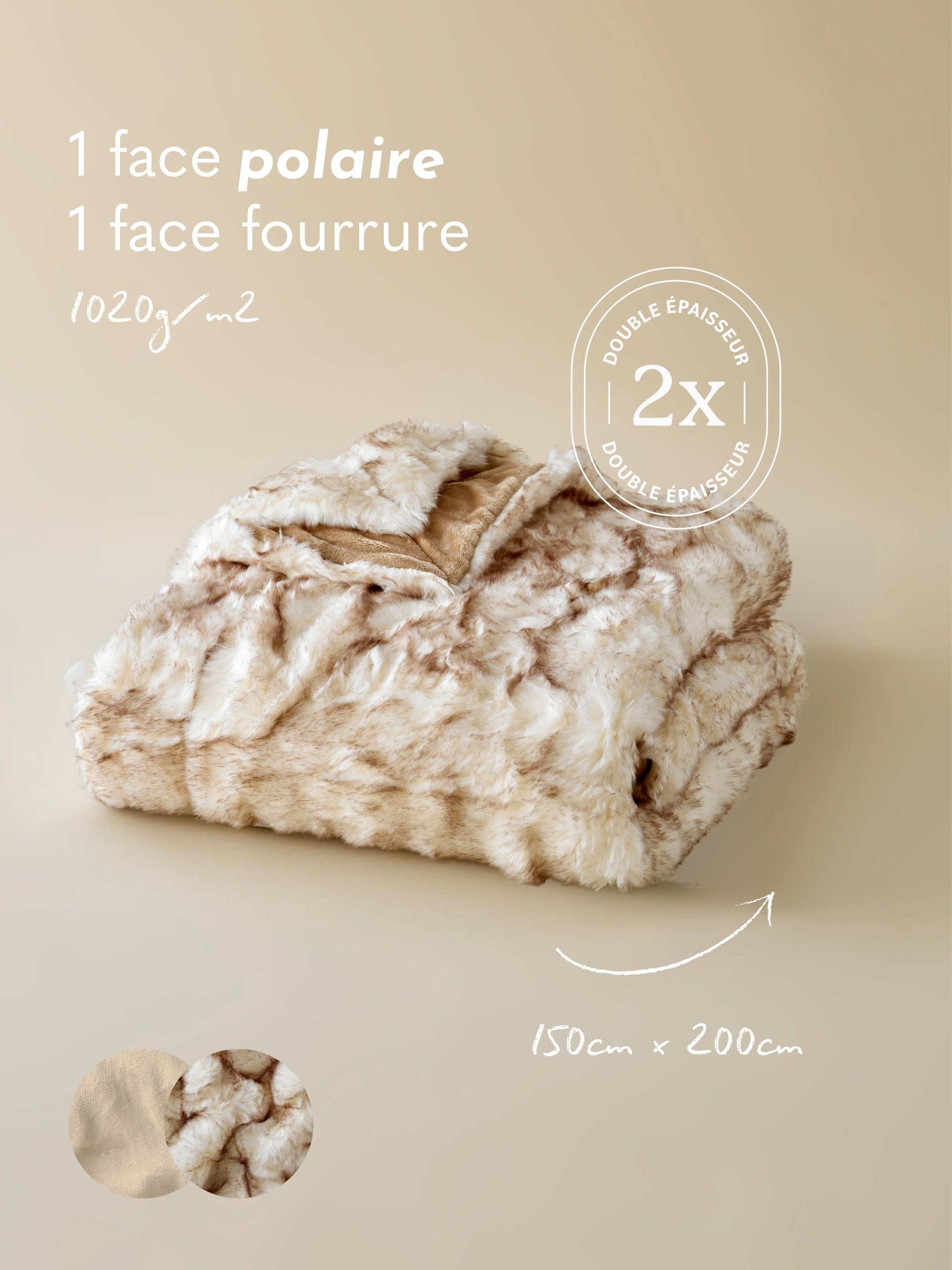 Fausse fourrure beige