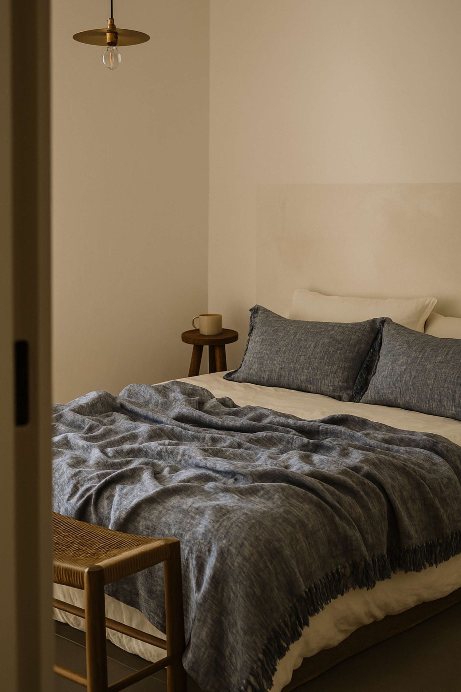 fouta coton bleu
