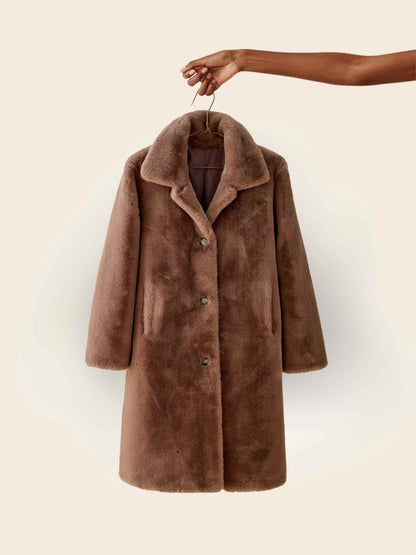 manteau fourrure marron