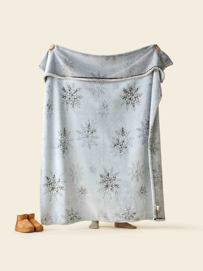 plaid gris motif flocon de neige